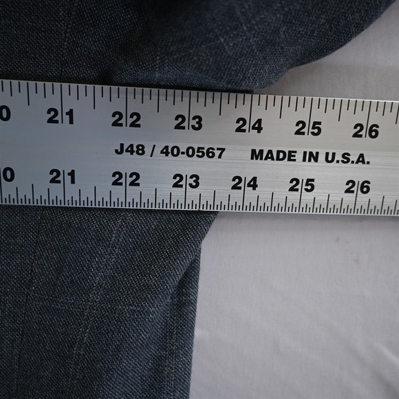 Jos A Bank‎ 44L Blue Windowpane Silk Wool Mens Suit Jacket Blazer Sport Coat - Picture 7 of 16